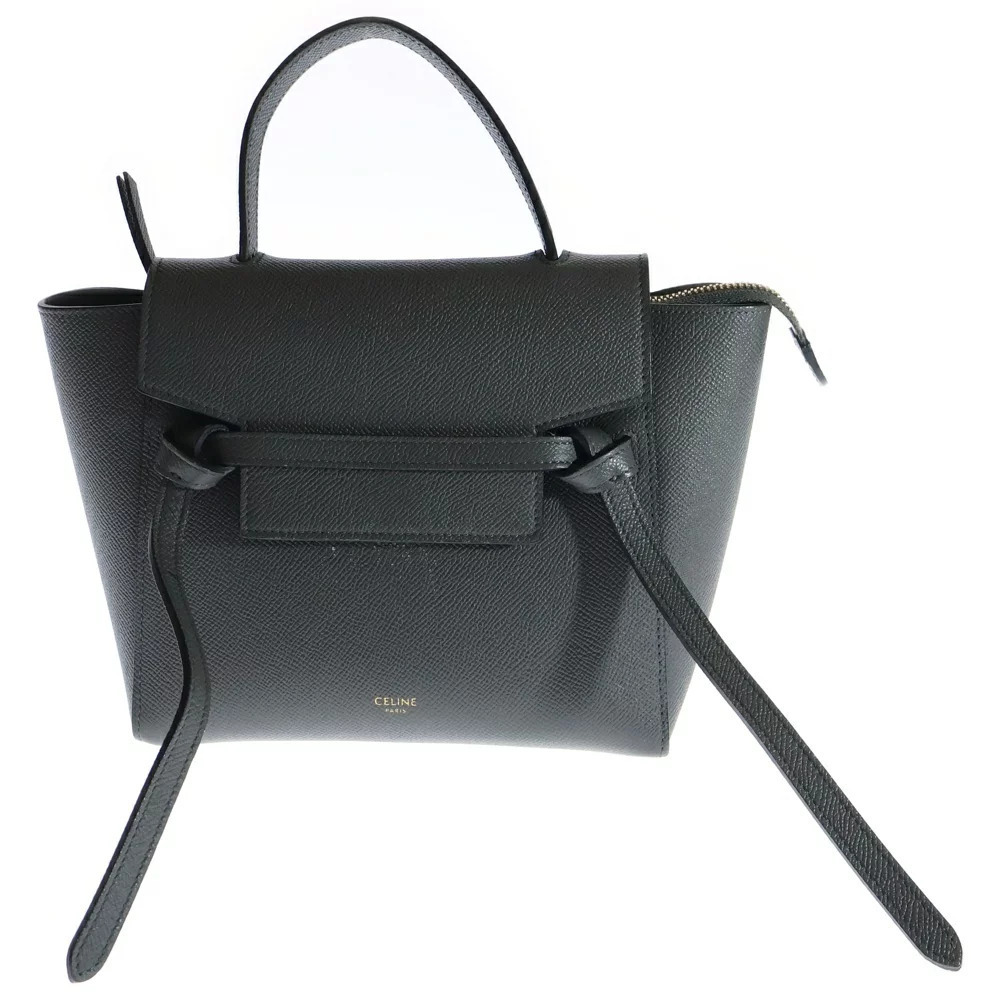 CELINE Belt Bag Gray Leather Handbag Shoulder